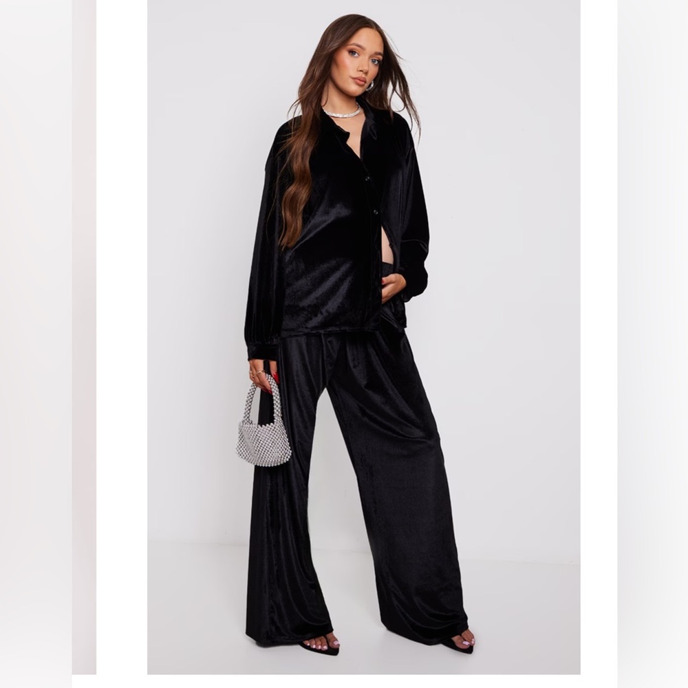 Elegant Black Women's Velvet Pants